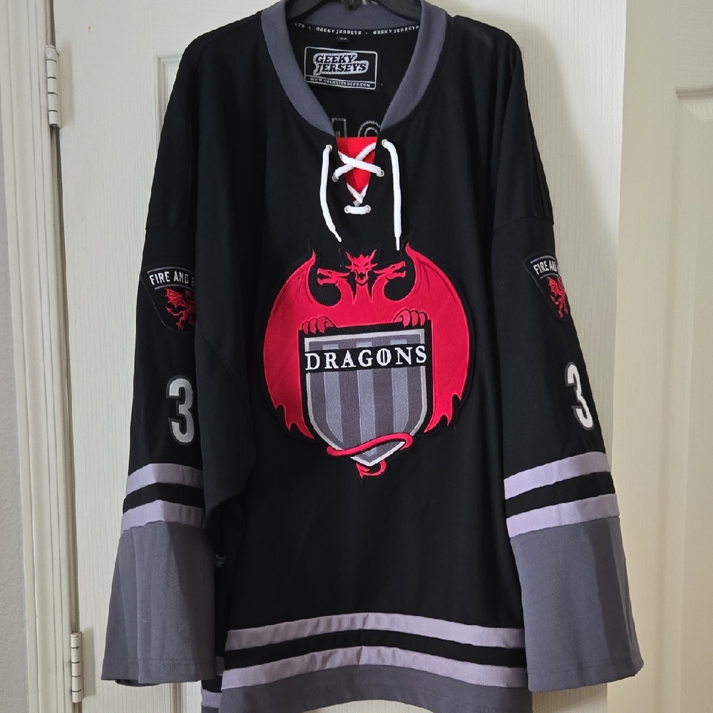 Geeky Jerseys Game Of Thrones Targaryen Hockey Jersey